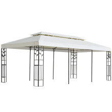Berkfield Gazebo with Double Roof White 6x3 m Steel