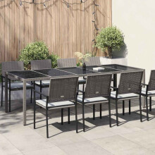 Berkfield Garden Table Grey 250 x 100 x 75 cm Poly Rattan