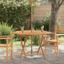 Berkfield Folding Garden Table 110x110x75 cm Solid Wood Teak