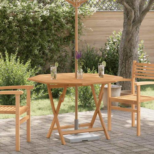 Berkfield Folding Garden Table 110x110x75 cm Solid Wood Teak