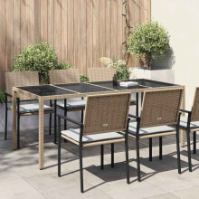 Berkfield Garden Table Beige 190 x 90 x 75 cm Poly Rattan