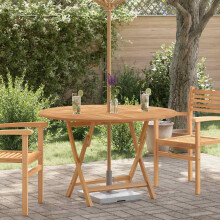 Berkfield Folding Garden Table ò 110x75 cm Solid Wood Teak