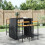 Berkfield Bar Stools 4 pcs Black Poly Rattan and Solid Wood Acacia 1