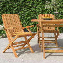 Berkfield Folding Garden Chairs 2 pcs 61x67x90 cm Solid Wood Teak