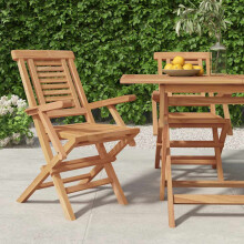 Berkfield Folding Garden Chairs 2 pcs 56x63x90 cm Solid Wood Teak