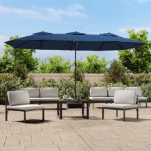 Berkfield Double-Head Garden Parasol Azure Blue 449x265 cm