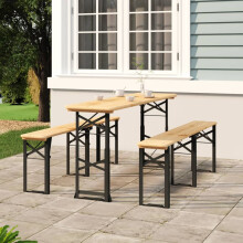Berkfield Folding Beer Table 170x50x75/105 cm Solid Wood Fir
