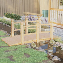 Berkfield Garden Bridge with Railings 150x67x56cm Solid Wood Spruce