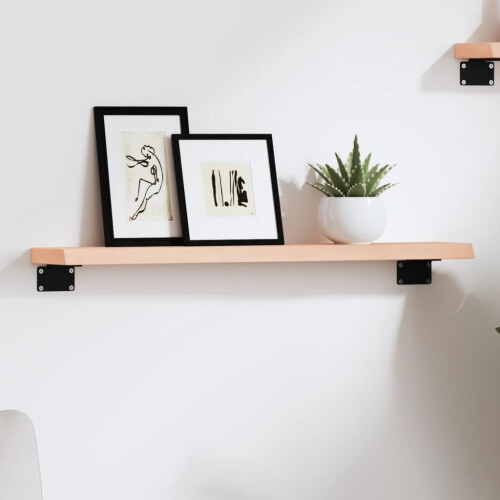 Berkfield Wall Shelf 60x10x2 cm Untreated Solid Wood Oak