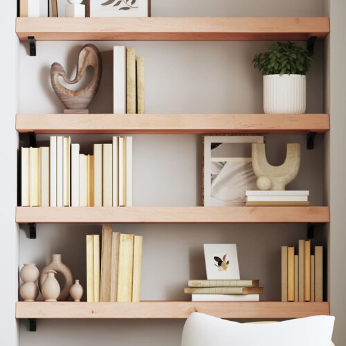 Berkfield Wall Shelf 80x30x(2-6) cm Untreated Solid Wood Oak