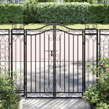 Berkfield Garden Gate Black 121x8x120 cm Wrought Iron