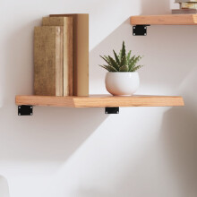 Berkfield Wall Shelf Light Brown 40x40x(2-4) cm Treated Solid Wood Oak