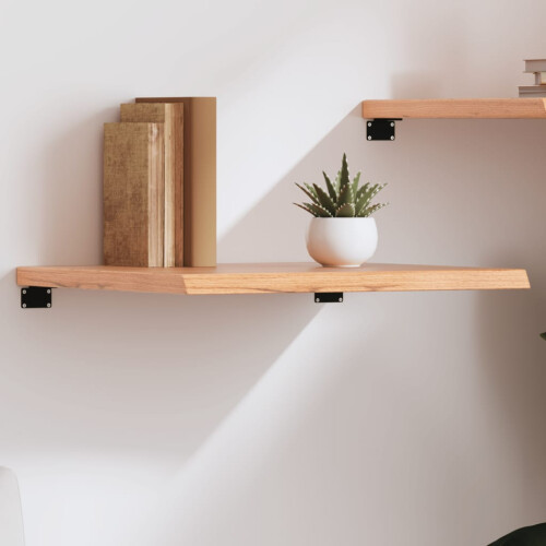 Berkfield Wall Shelf Light Brown 60x50x(2-4) cm Treated Solid Wood Oak