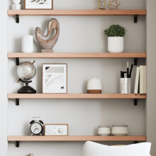 Berkfield Wall Shelf Light Brown 80x10x4 cm Treated Solid Wood Oak