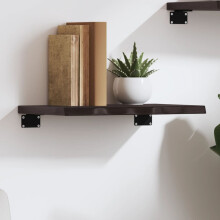 Berkfield Wall Shelf Dark Brown 40x30x2 cm Treated Solid Wood Oak