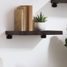 Berkfield Wall Shelf Dark Brown 40x30x(2-4) cm Treated Solid Wood Oak