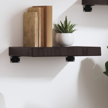 Berkfield Wall Shelf Dark Brown 40x30x(2-6) cm Treated Solid Wood Oak