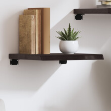 Berkfield Wall Shelf Dark Brown 40x40x(2-4) cm Treated Solid Wood Oak