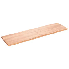 Berkfield Wall Shelf Light Brown 180x50x(2-4) cm Treated Solid Wood Oak