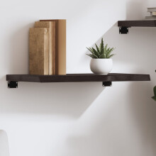 Berkfield Wall Shelf Dark Brown 60x40x(2-4) cm Treated Solid Wood Oak