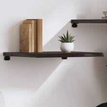Berkfield Wall Shelf Dark Brown 60x50x(2-4) cm Treated Solid Wood Oak