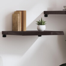 Berkfield Wall Shelf Dark Brown 60x60x(2-6) cm Treated Solid Wood Oak