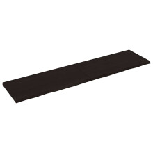 Berkfield Wall Shelf Dark Brown 200x50x(2-4) cm Treated Solid Wood Oak