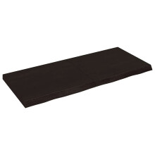 Berkfield Wall Shelf Dark Brown 140x60x(2-6) cm Treated Solid Wood Oak