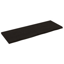Berkfield Wall Shelf Dark Brown 140x50x(2-4) cm Treated Solid Wood Oak
