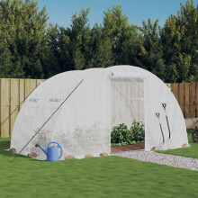 Berkfield Greenhouse with Steel Frame White 8 m 4x2x2 m