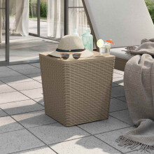 Berkfield Garden Table with Removable Lid Light Brown Polypropylene