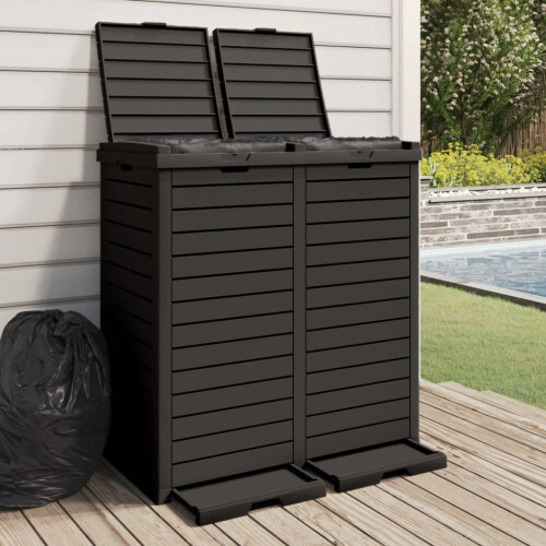 Berkfield Outdoor Garbage Bin Black 78x41x86 cm Polypropylene