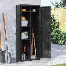 Berkfield Outdoor Storage Cabinet Black 65x37x165 cm PP