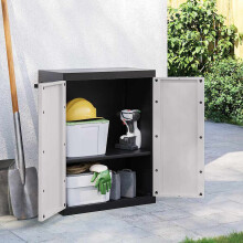 Berkfield Outdoor Storage Cabinet Grey and Black 65x37x85 cm PP