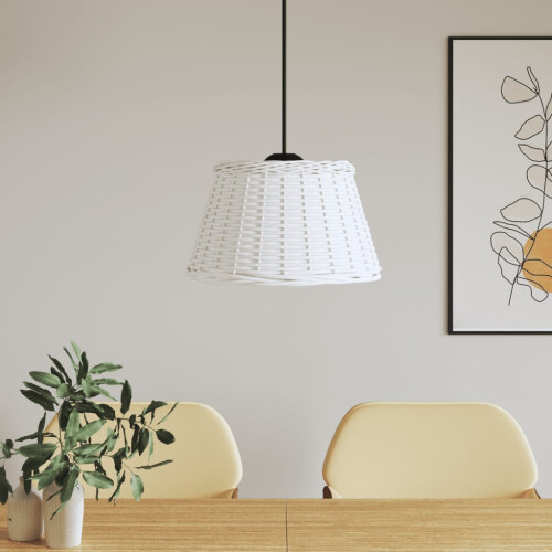 Berkfield Ceiling Lamp Shade White ò50x30 cm Wicker