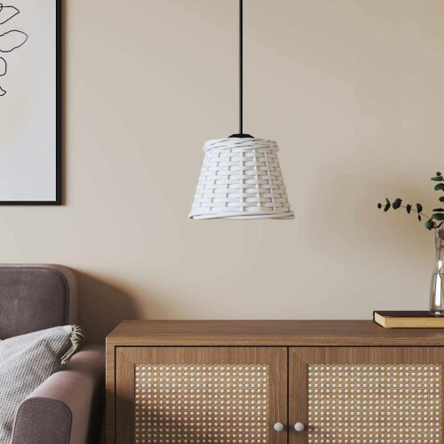 Berkfield Ceiling Lamp Shade White ò15x12 cm Wicker
