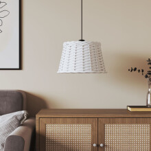 Berkfield Ceiling Lamp Shade White ò38x23 cm Wicker