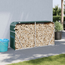 Berkfield Log Holder Green 180x45x100 cm Galvanised Steel