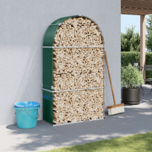 Berkfield Log Holder Green 120x45x210 cm Galvanised Steel