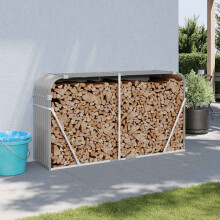 Berkfield Log Holder Light Grey 180x45x100 cm Galvanised Steel