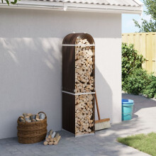 Berkfield Log Holder Brown 40x45x170 cm Galvanised Steel
