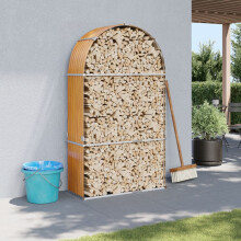 Berkfield Log Holder Wood Look 120x45x210 cm Galvanised Steel