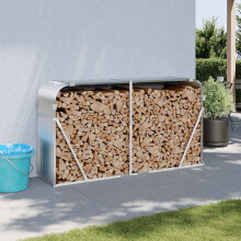 Berkfield Log Holder Silver 180x45x100 cm Galvanised Steel