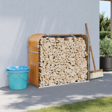 Berkfield Log Holder Wood Look 120x45x100 cm Galvanised Steel