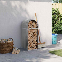 Berkfield Log Holder Light Grey 40x45x100 cm Galvanised Steel