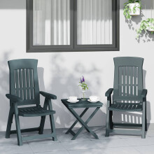 Berkfield Garden Reclining Chairs 2 pcs Green PP