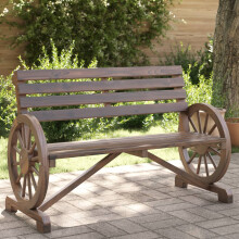 Berkfield Garden Bench 2-Seater Solid Wood Fir