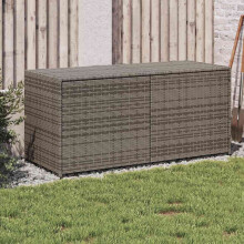 Berkfield Garden Storage Box Grey 283L Poly Rattan