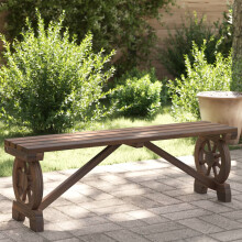 Berkfield Garden Bench 115 cm Solid Wood Fir