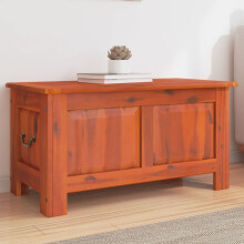 Berkfield Storage Chest with Lid Brown Solid Wood Acacia